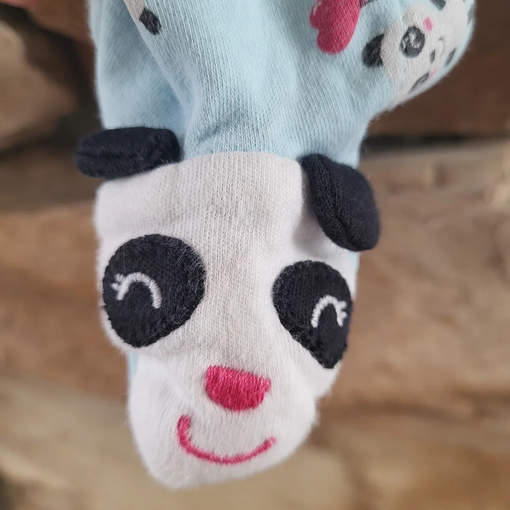 Blue Panda Print Footed Sleeper
